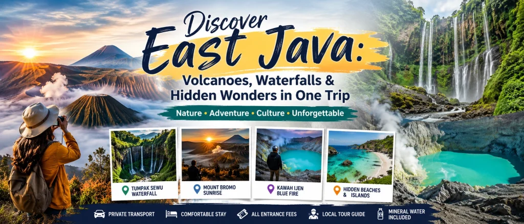 1. discover east java volcanoes, waterfalls & hidden wonders in one trip